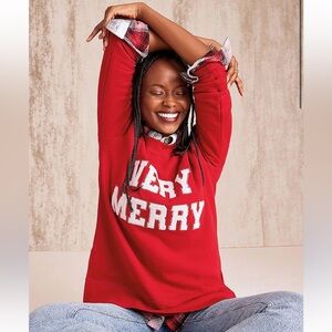 Maurices Willowsoft Red “Very Merry” Sweatshirt